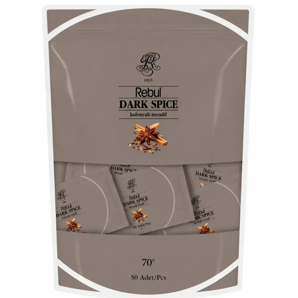 Rebul Dark Spice 50'li Kolonyalı Mendil Poşet