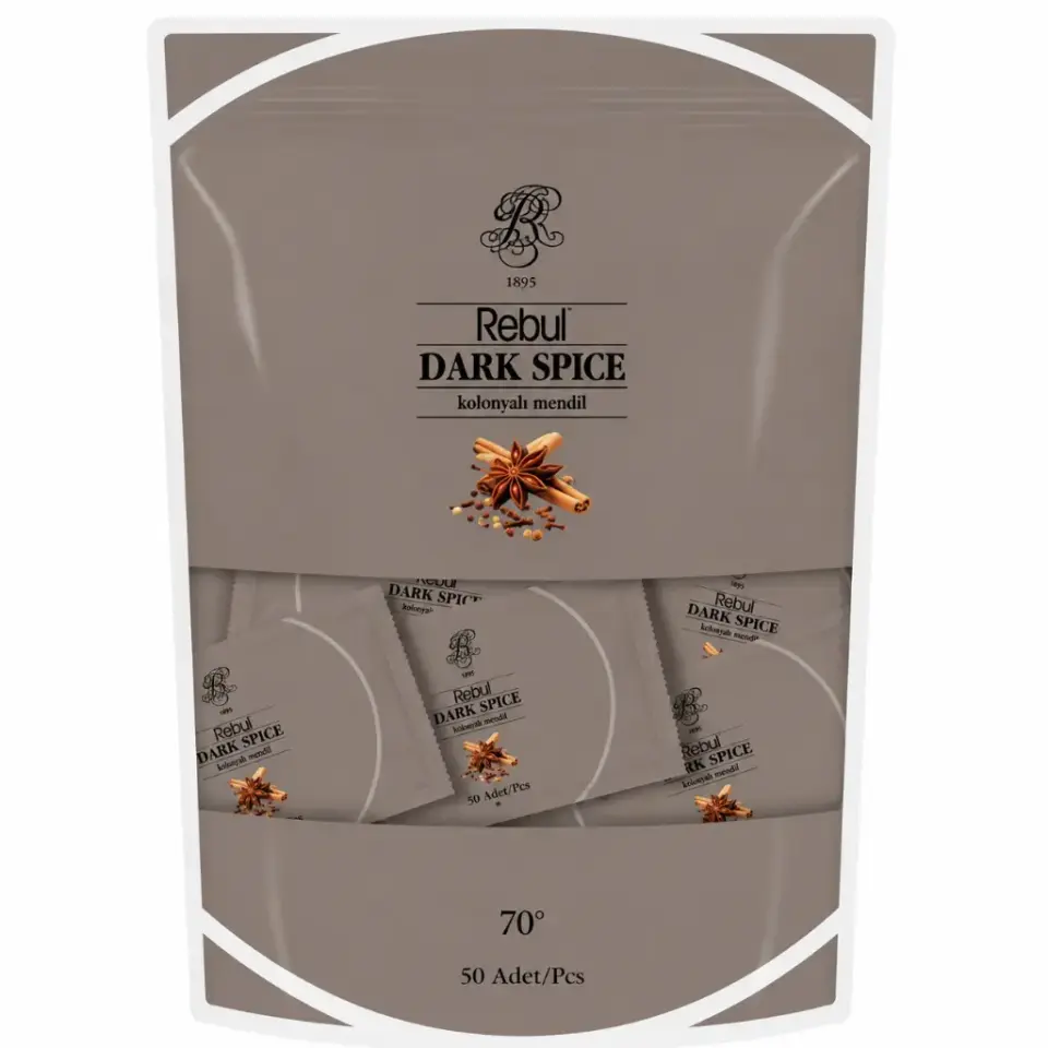 Rebul Dark Spice 50'li Kolonyalı Mendil Poşet