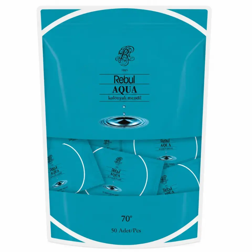 Rebul Aqua 50'li Kolonyalı Mendil Poşet