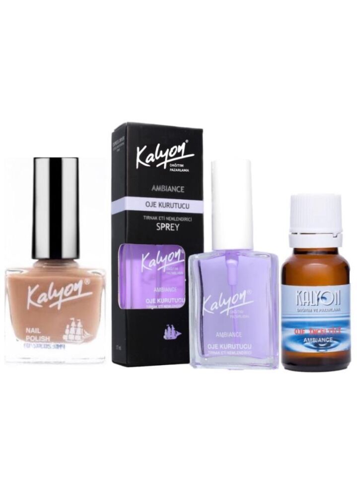 Kalyon Oje 302 + Oje Kurutucu Sprey 17 Ml + Oje Çözücü
